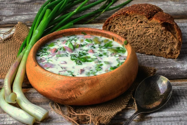 Окрошка с квасом, или минеральной водой